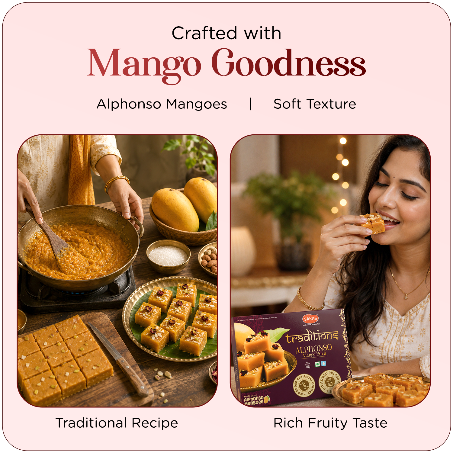 Sakas Traditions Alphonso Mango Burfi 200g - Image 5