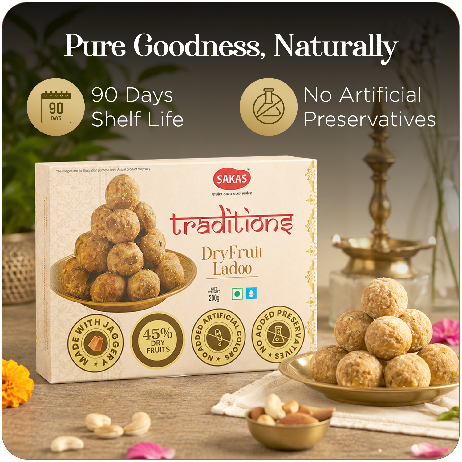Sakas Traditions Dry Fruit Ladoo 200g - Image 6