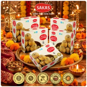 Besan Ladoo Pack of 5 (5×200g) — Value Combo — Sakas